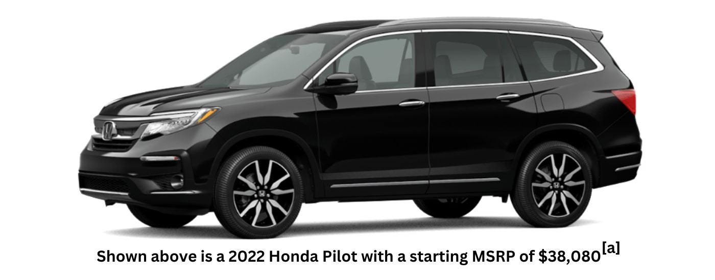 A black 2022 Honda Pilot is angled left.